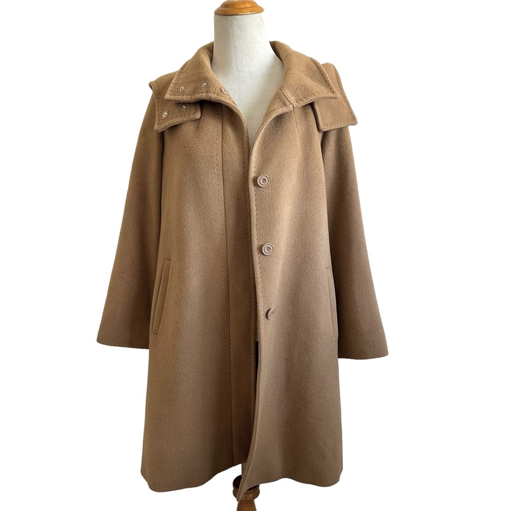 MaxMara STUDIO Angora Rabbit, SILK, & Wool Hooded Coat